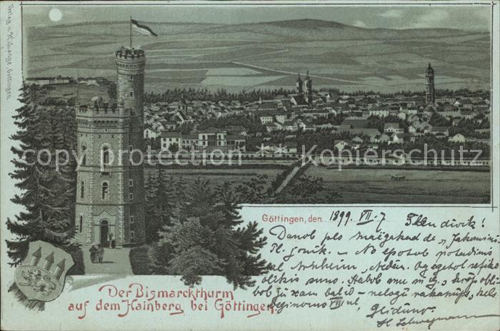Goettingen Niedersachsen Bismarckturm Hainberg Litho