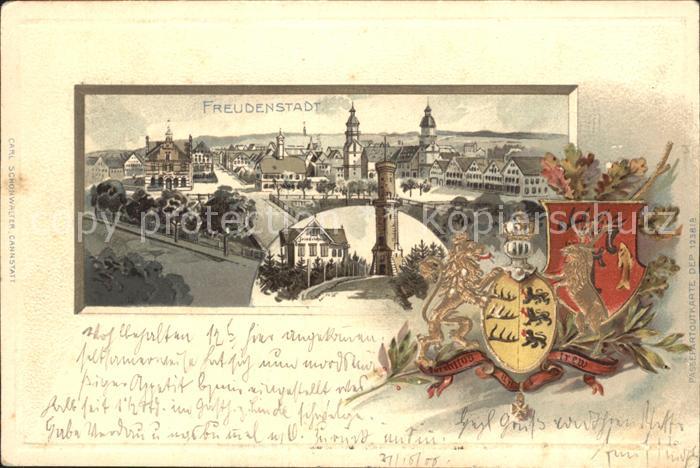 Freudenstadt Friedrichshoehe Wappen Litho