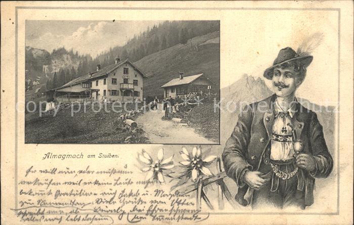 Immenstadt Allgaeu Berggasthof Almagmach Stuiben Wanderer Edelweiss