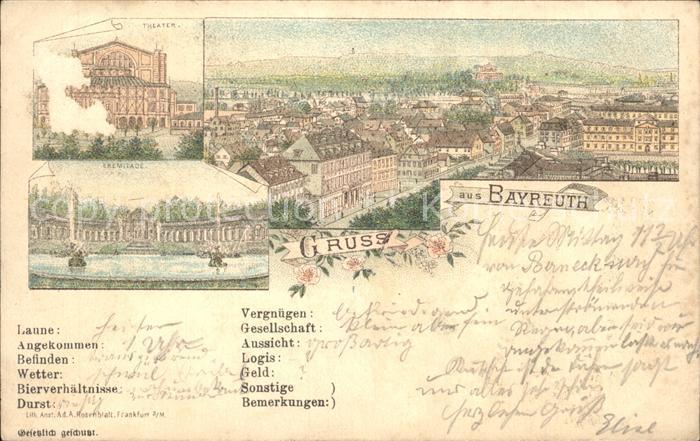 Bayreuth Theater Eremitage Litho