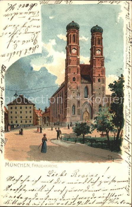 Muenchen Frauenkirche Litho