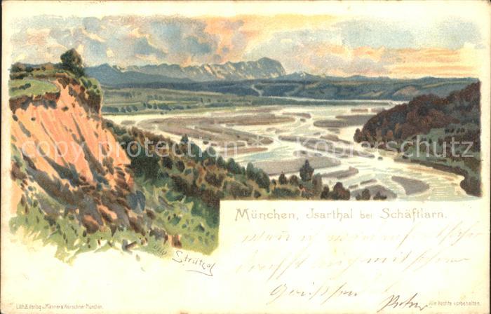 Schaeftlarn Isartal Muenchen Kuenstlerkarte Otto Struetzel Litho