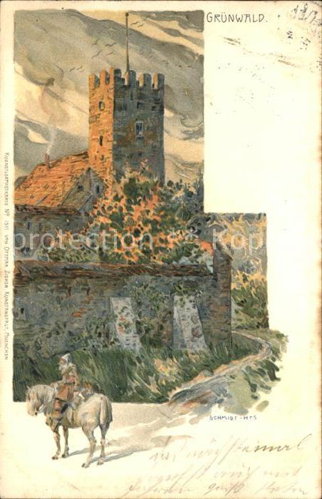 Gruenwald Muenchen Burg Gruenwald Litho