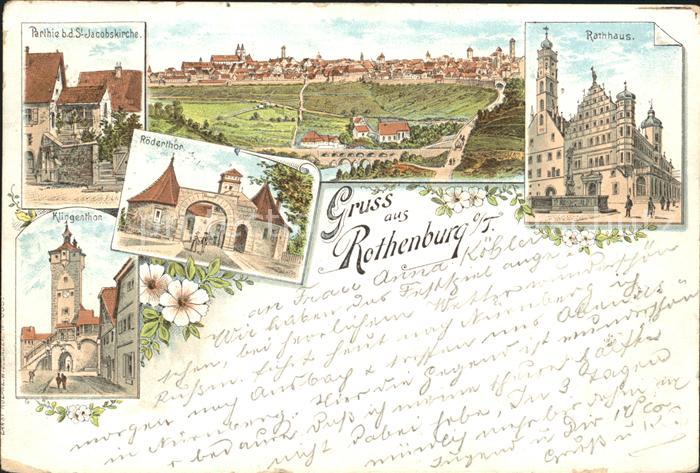 Rothenburg Tauber Rathaus Roedertor Klingentor