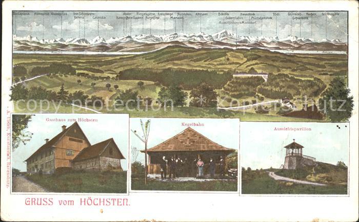 Hoechsten Linzgau Gasthaus zum Hoechsten Kegelbahn Aussichtspavillon