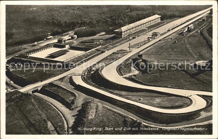 Nuerburgring Start und Ziel Nordkehre Fliegeraufnahme