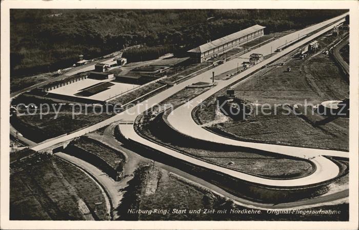 Nuerburgring Start und Ziel Nordkehre Fliegeraufnahme