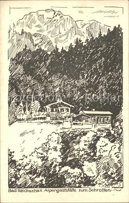 Bad Reichenhall Alpengaststaette zum Schroffen Zeichnung