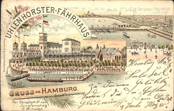 HAMBURG CITY Uhlenhorster-Faehrhaus Litho
