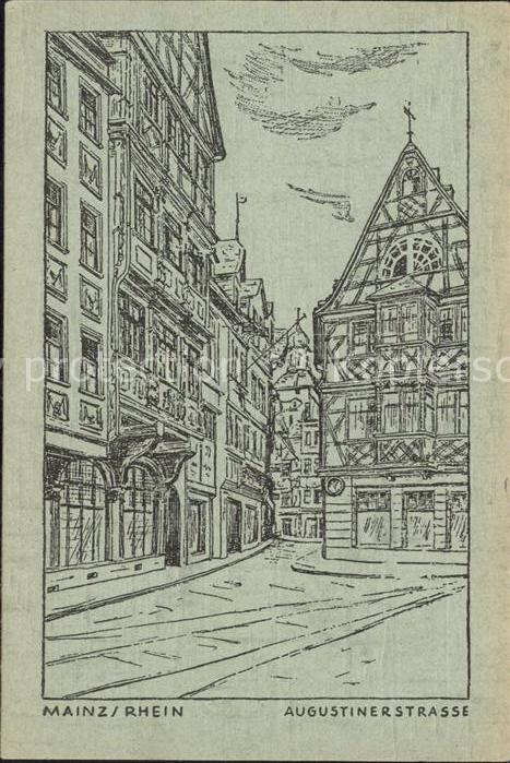 Mainz Rhein Augustinerstrasse Zeichnung
