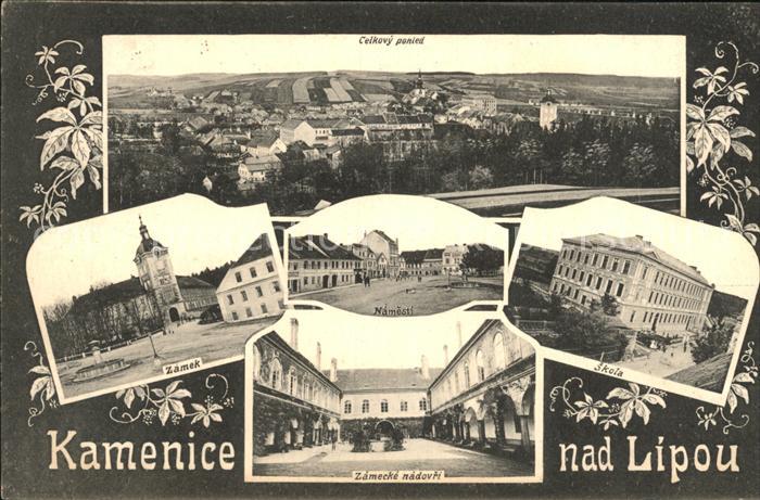 Kamenice nad Lipou Skola Schule Zamecke nadovri Zamek Marktplatz