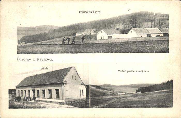 Radnovice Radniowitz Vodni mlynem Skola Pohled na naves