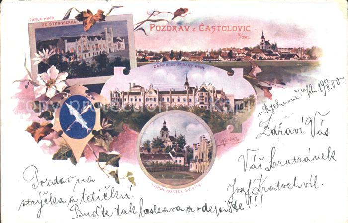 Castolovice Sternberka Kostel Sv Vita Zamek Strany Vich Kuenstlerkarte