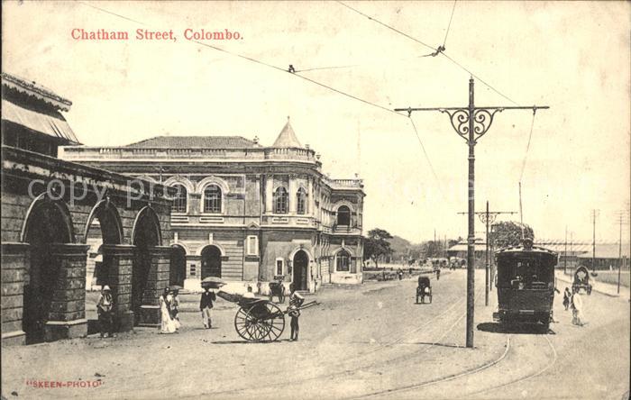 Colombo Ceylon Sri Lanka Chatham Street Strassenbahn