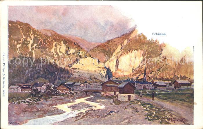 Schnann Kuenstlerkarte Kopallik Franz Ortsanischt