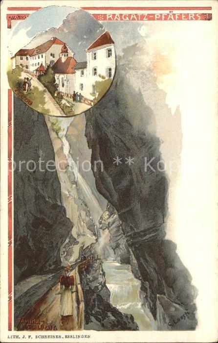 Pfaefers Tamina Schlucht Kuenstlerkarte