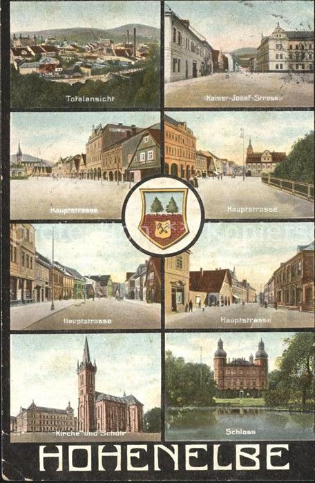 Hohenelbe CZ Hauptstrasse Kirche Schule Schloss