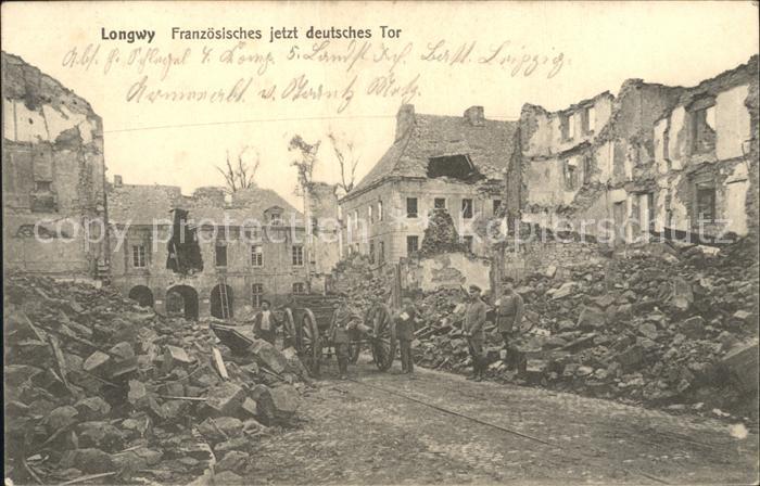 Longwy Lothringen Franzoesisches deutsches Tor Ruine Kanone