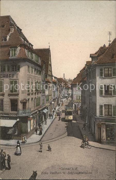 Colmar Haut Rhin Elsass Ecke Vauban Schlusselstrasse Strassenbahn