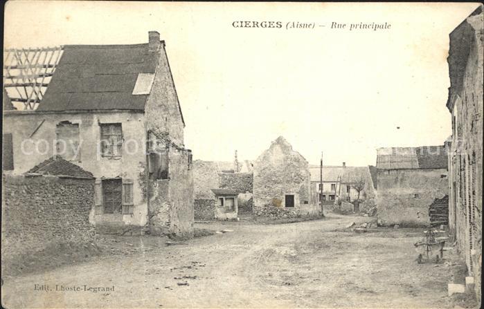 Cierges Aisne Rue principale Ruine