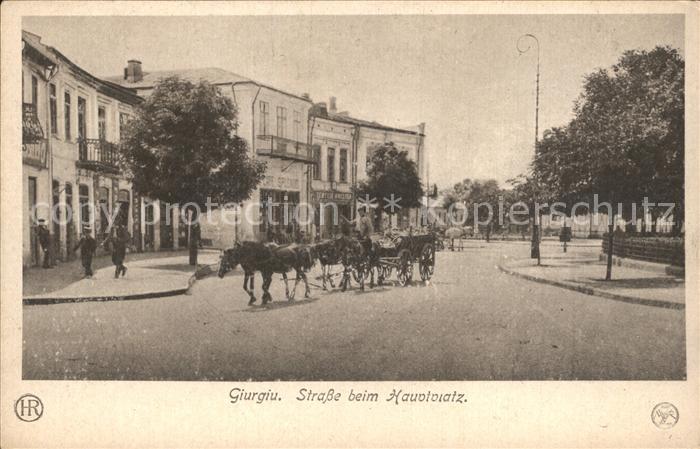 Giurgiu Strasse Hauptplatz Pferdekutsche