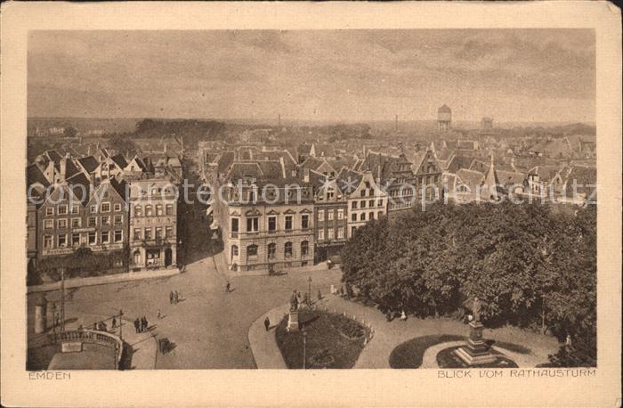Emden Ostfriesland Blick vom Rathausturm Stadt