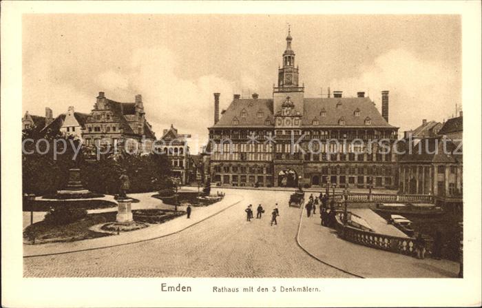 Emden Ostfriesland Rathaus Drei Denkmaeler