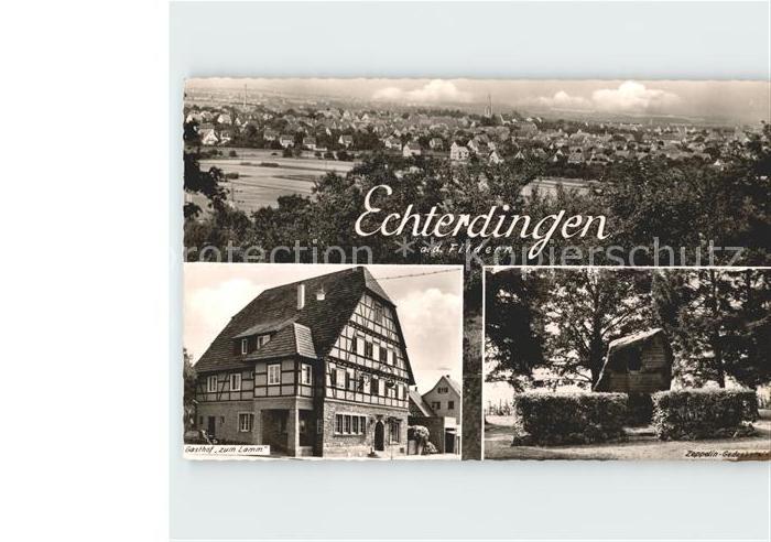 Echterdingen Gasthof zum Lamm Zeppelin- Gedenkstein