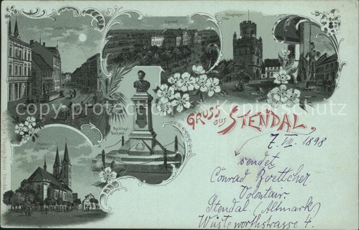 Stendal Breite Strasse Marienkirche Nachtigall Denkmal Roland