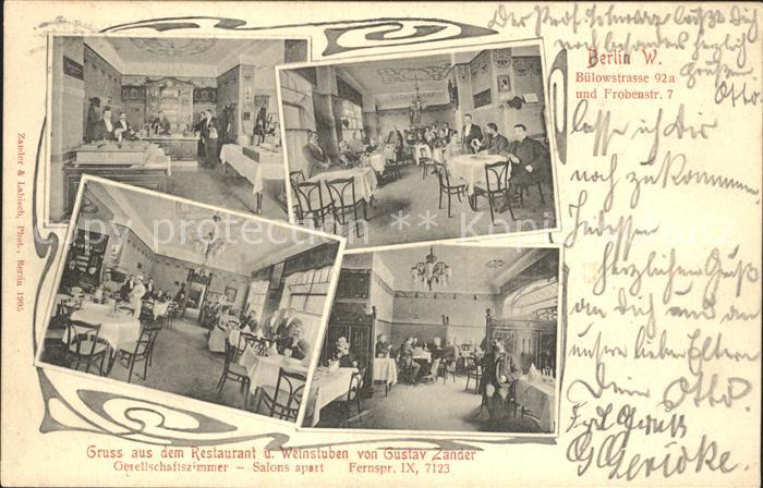 Berlin Restaurant und Weinstube Gustav Zander