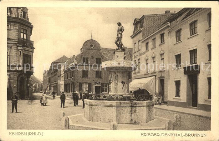 Kempen Niederrhein Krieger Denkmal Brunnen