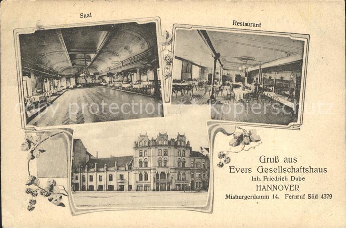 Hannover Evers Gesellschaftshaus Restaurant Saal