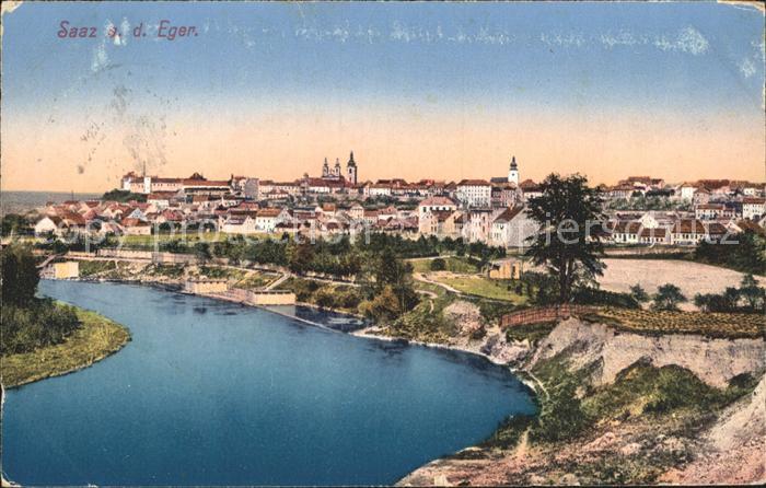 Saaz Tschechien Panorama an der Eger