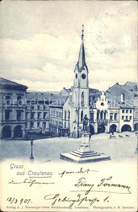 Trautenau Tschechien Marktplatz Brunnen Kirche