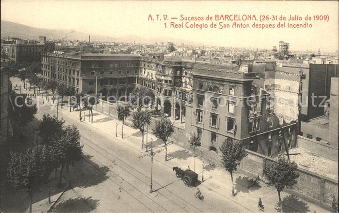 Barcelona Cataluna Real Colegio de San Anton despues del incendio