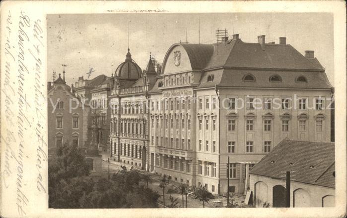 Leitmeritz Litomerice Nordboehmen Post und deutsches Volksbankgebäude