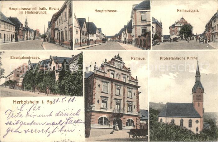 Herbolzheim Breisgau Rathausplatz Hauptstrasse Eisenbahnstrasse