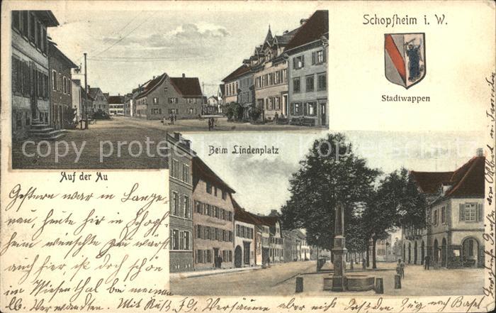 Schopfheim Stadtwappen Auf der Au Lindenplatz