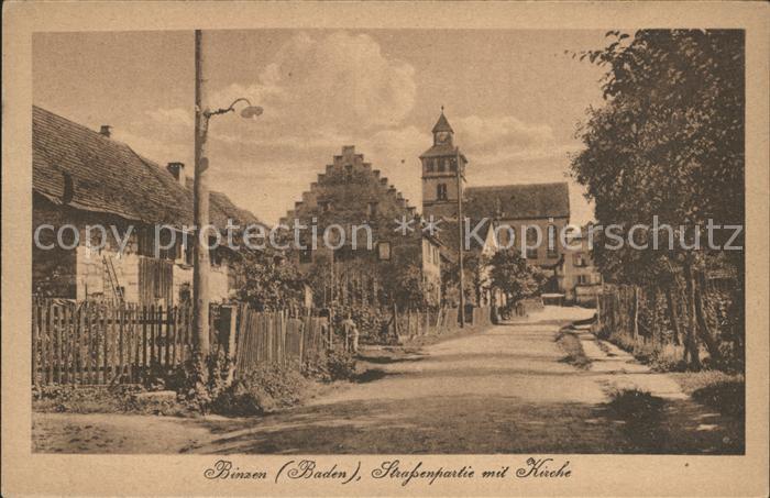 Binzen Baden Strassenpartie Kirche