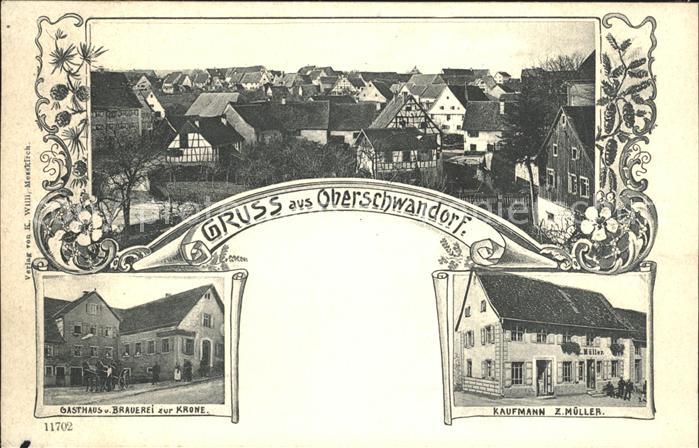 Oberschwandorf Haiterbach Kaufmann Z. Mueller Gasthaus Brauerei zur Krone