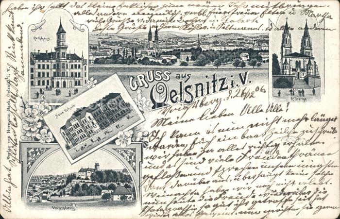 Oelsnitz Vogtland Neue Schule Rathaus Kirche