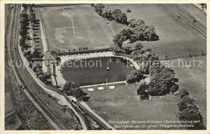 Markneukirchen Schwimmbad Sportgelaende Fliegeraufnahme