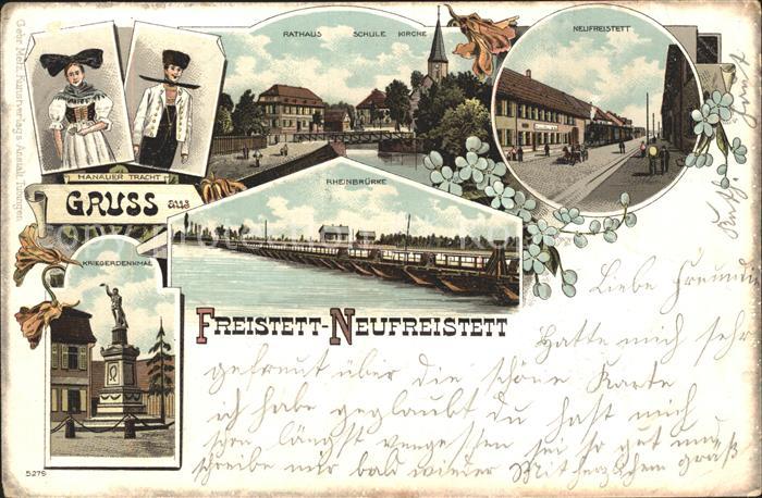 Freistett Rheinbruecke Rathaus Kriegerdenkmal