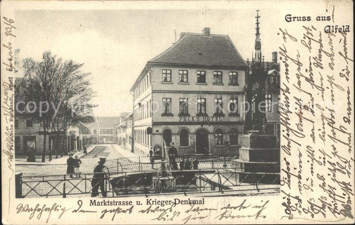 Alfeld Leine Marktstrasse und Kriegerdenkmal
