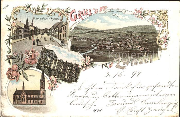Zwiesel Niederbayern Marktplatz Kirche