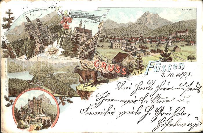 Fuessen Allgaeu Neuschwanstein Marienbruecke Hohenschwangau