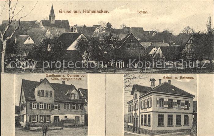Hohenacker Waiblingen Totale Gasthaus Zum Ochsen Schul- und Rathaus