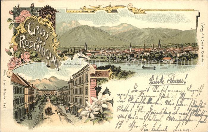 Rosenheim Bayern Bahnhofstrasse Stadtansicht