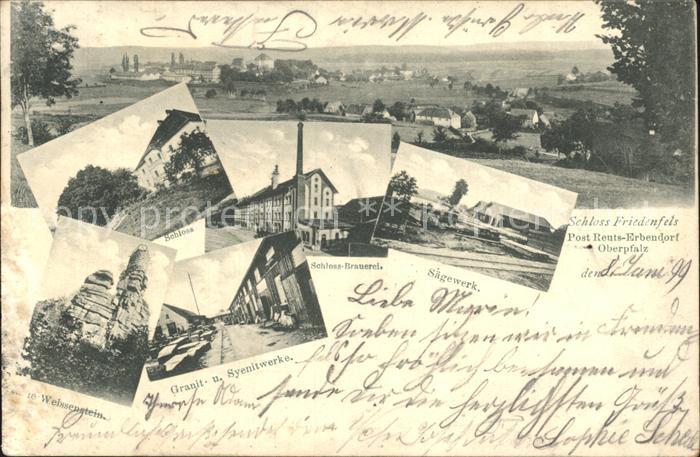 Friedenfels Saegewerk Granit- und Syenitwerk Weissenstein Schloss