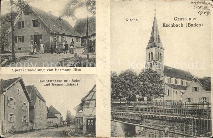 Eschbach Markgraeflerland Kirche Spezereihandlung Hiss Hauptstrasse Schul- und G